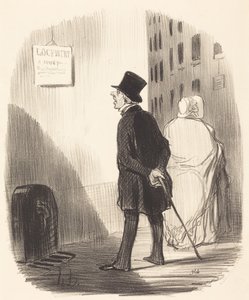 Nézd csak, itt van egy tábla, amit a feleségem elhagyott… alkotó: Honoré Daumier