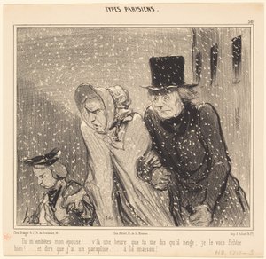 Zavarsz, feleségem!... itt egy óra... alkotó: Honoré Daumier