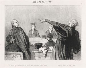 Egy ügyvéd, aki… mély meggyőződéssel teli… alkotó: Honoré Daumier