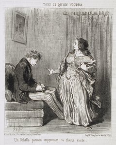 Egy párizsi Othello, aki gyanakszik szemérmes jobbik felére alkotó: Honoré Daumier