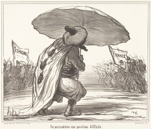 Egy napernyő nehéz helyzetben alkotó: Honoré Daumier