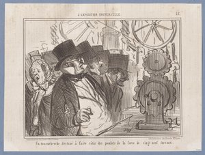 Egy forgatónyárs, amelyet ... szántak (A világkiállítás), a Le Charivari című lapból alkotó: Honoré Daumier