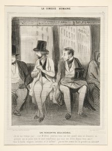 Egy kellemetlen találkozás, a „La Comédie humaine” című műből alkotó: Honoré Daumier