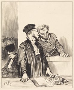 Íme, az ügyészség, amely… kellemetlen… dolgokat mond önnek… alkotó: Honoré Daumier