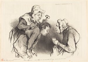Majd meglátod!... Ez elállítja a vérzést... alkotó: Honoré Daumier