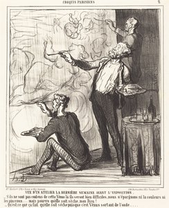 Egy műterem látképe... a kiállítás előtt alkotó: Honoré Daumier
