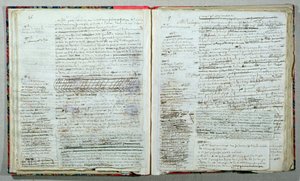 A „Wann-Chlore” 1825-ben névtelenül kiadott kéziratának 26. és 27. oldala (toll és tinta papíron)