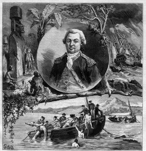 Le Centenaire de La Perouse (Jean Francois de Galaup Laperouse) – Portré az 1786-os Húsvét-szigetre érkezésének és a Dumont d