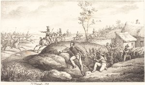 Gyalogos les a kozákok ellen alkotó: Emile Jean Horace Vernet