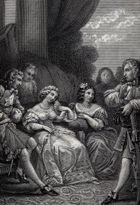 A mizantróp vagy a szerelmes atrabilaire – metszet Jean-Baptiste Poquelin dit Moliere műveiből (Jean Baptiste Poquelin) alkotó: Emile Jean Horace Vernet