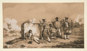 Katonák ütközetekben alkotó: Emile Jean Horace Vernet
