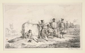 Katonák ütközetekben alkotó: Emile Jean Horace Vernet