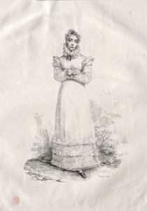 Fiatal Nő állt alkotó: Emile Jean Horace Vernet