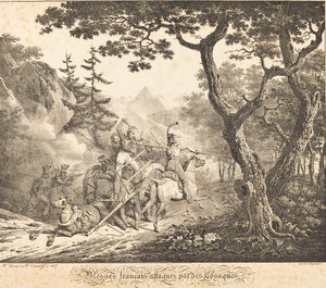 Sebesült francia Egy kozák megtámadta alkotó: Horace Vernet and Hippolyte Lecomte