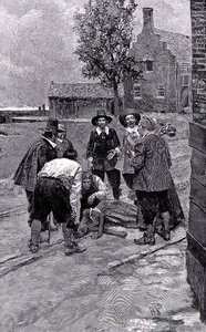 "Néhány szemlélődő azt mondta: "Részeg. Hamarosan elmúlik."" - illusztráció a "New York-i rabszolgakereskedőkből", Thomas A. Janvier, pub. a Harper