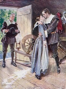 Illusztráció: Henry Wadsworth Longfellow: Miles Standish udvarlása (színes litó)