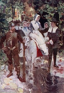 Illusztráció: Henry Wadsworth Longfellow: Miles Standish udvarlása (színes litó)