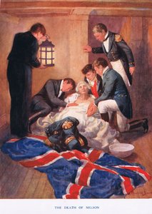Nelson halála, a „Madame Tussauds” illusztrációja (színes litó) alkotó: Howard Davie