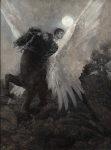 Gyorsan repült a fekete szárnyas ló, Howard Pyle „The Garden Behind the Moon” című művéből