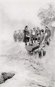 The Burial of Braddock, illusztráció: "Washington ezredes", Woodrow Wilson, pub. a Harper