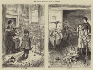 A Creche, vagyis a csecsemőotthon, Stepneyben alkotó: Howard Pyle