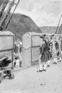 Arnold szökése a brit háborús „keselyűn”, Woodrow Wilson „General Washington” című könyvének illusztrációja, pub. a Harper