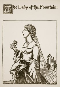A szökőkút hölgye, illusztráció a Sir Launcelot és társai történetéből, 1907 alkotó: Howard Pyle