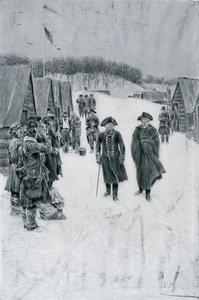 Washington és Steuben a Valley Forge-ban, illusztráció a "General Washington"-ból, Woodrow Wilson, pub. a Harper