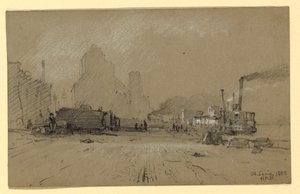 Rajz, A Mississippinél St. Louisban, 1887. alkotó: Howard Russell Butler