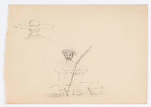 Cím nélkül (Ülő férfi bottal) alkotó: Howard Russell Butler