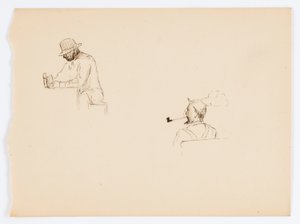 Cím nélkül (Két rajz férfiakról) alkotó: Howard Russell Butler