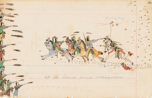 A Sand Creek-i mészárlásnál, 1874-75 (toll, tinta és WC a főkönyvi papíron)