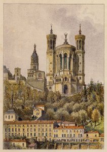 Notre-Dame De Fourvieres, A Lyon (színes litográfia)