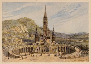 Notre-Dame De Lourdes (színes litográfia) alkotó: Hubert Clerget