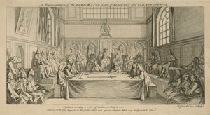 A Lord Mayor, az Aldermen bíróság és a Közös Tanács képviselete alkotó: Hubert Francois Gravelot