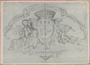 Címer három puttival alkotó: Hubert Francois Gravelot
