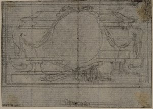 Tanulmány a Tacitus "Tiberius, avagy az Évkönyvek hat első könyve" IV. könyvében található En Tête Vignette-hez. alkotó: Hubert Francois Gravelot