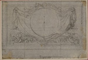Tanulmány az En Tête Vignette-hez Tacitus "Tiberius, avagy az Évkönyvek hat első könyve", V. könyvében. alkotó: Hubert Francois Gravelot