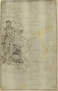 Tanulmány Lucain "La Pharsale" című művéhez, I. ének, Álló női alak koronával alkotó: Hubert Francois Gravelot