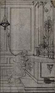 Tanulmány a vignettához Dinouart apát "Vie du Venerable don Juan de Palafox" című művében, 256. o. alkotó: Hubert Francois Gravelot