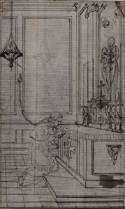 Tanulmány a vignettához Dinouart apát "Vie du Venerable don Juan de Palafox" című művében, 256. o. alkotó: Hubert Francois Gravelot