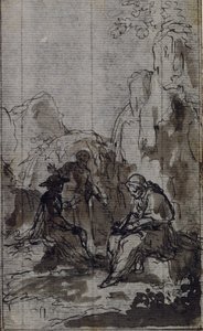 Tanulmány a vignettához Dinouart apát "Vie du Venerable don Juan de Palafox" című művében, 391. o. alkotó: Hubert Francois Gravelot