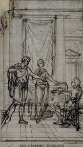 Tanulmány Jean François Marmontel "Contes Moraux" című művének vignettájához alkotó: Hubert Francois Gravelot