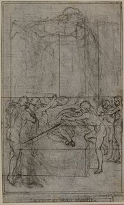 Tanulmány egy illusztrációhoz Tacitus "Tiberius, avagy az Évkönyvek hat első könyve", VI. könyv, 3. kötet, 1. tanulmány. alkotó: Hubert Francois Gravelot