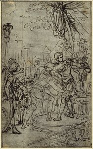Tanulmány egy illusztrációhoz Tacitus "Tiberius, avagy az Évkönyvek hat első könyve" I. könyv, 1. kötet, 3. tanulmány alkotó: Hubert Francois Gravelot