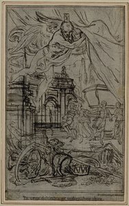 Tanulmány Lucretius "De la Nature des Choses" című művének III. könyvéhez készült vignetta-előképhez. alkotó: Hubert Francois Gravelot