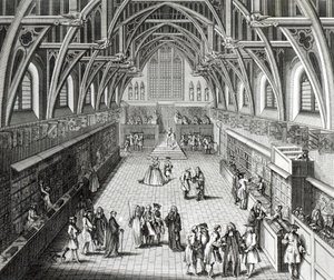 Westminster Hall, A ciklus első napja, Szatirikus költemény, 1797, C. Mosley metszete alkotó: Hubert Francois Gravelot
