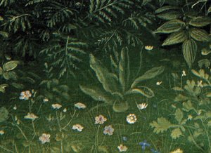 A misztikus bárány imádatának részlete a genti oltárkép középső paneljéről (olaj a táblán) alkotó: Hubert & Jan van (1390 1441) Eyck