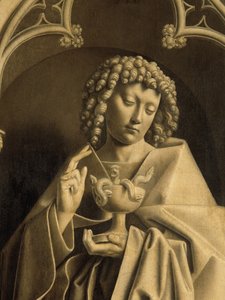 János apostol, részlet a genti oltárról, zárva (olaj a táblán)