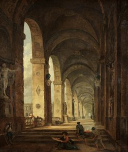 A római építészet capriccioja, 1775 körül (olaj, vászon) alkotó: Hubert Robert
